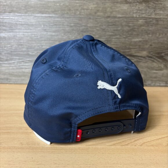 Puma Hat Cap Snap Back Blue Performance Pars & Stripes Golf Golfing Adjustable - Picture 5 of 10